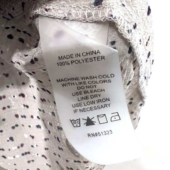 Vince Camuto Blouse XS Flutter Sleeve Beige Gold Metallic - Picture 6 of 6